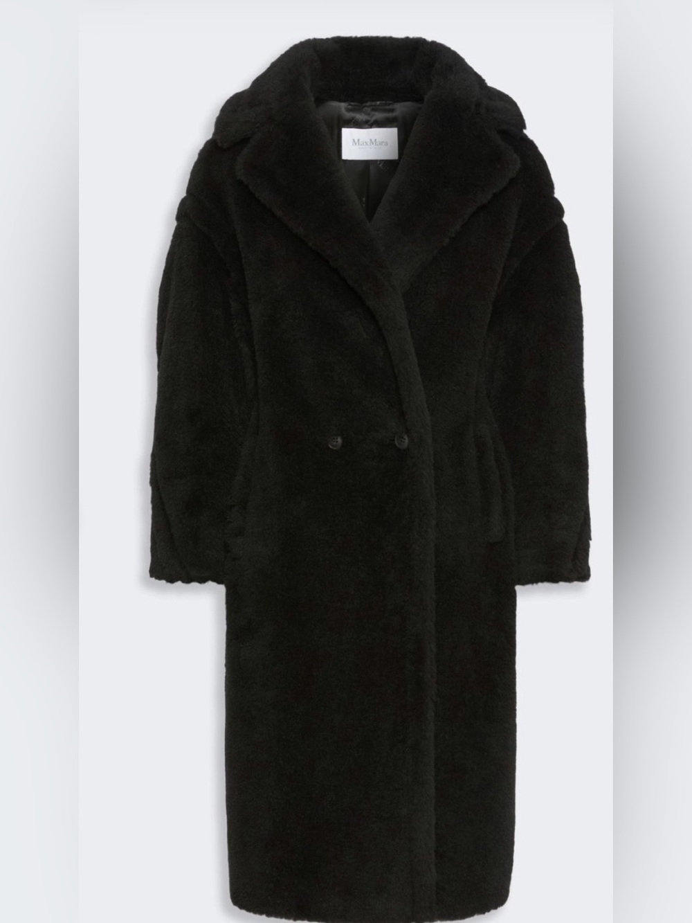 Max Mara $6200 Tedgirl Black Teddy Bear Icon Alpaca Coat